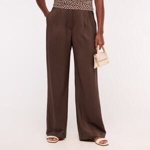 Abercrombie Brown Front Pleat Ultra Wide Leg Trousers